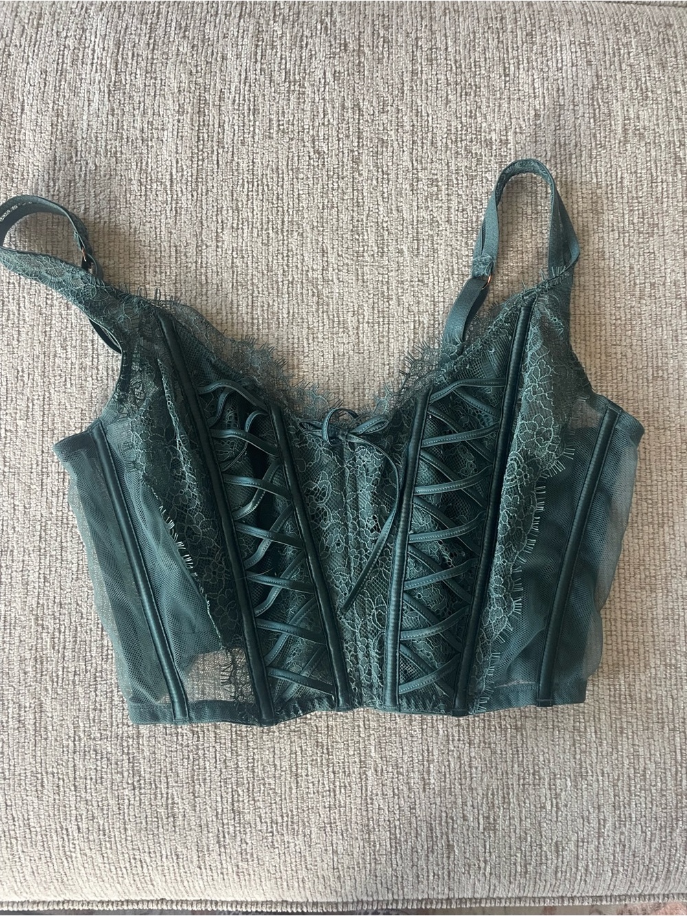 Victoria's Secret Teal Lace Bustier Camisole